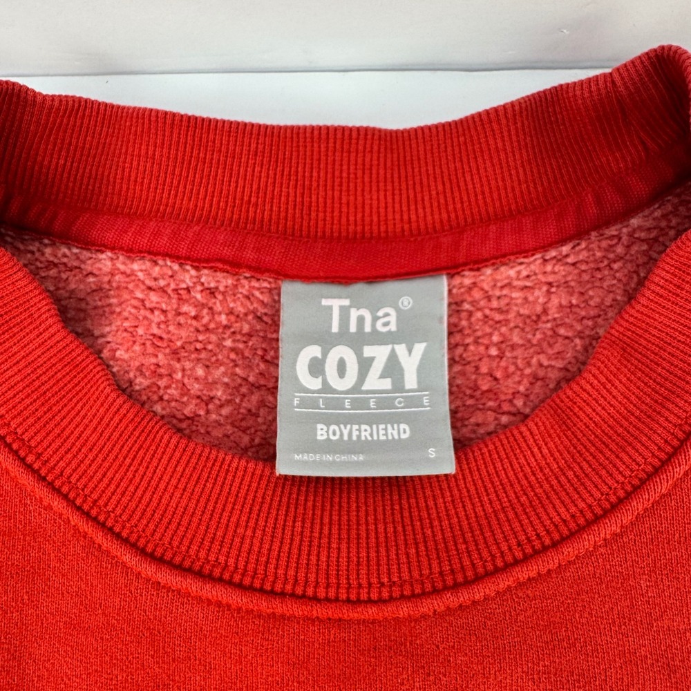 NEW Tna Aritzia S Cozy Fleece Boyfriend Feeling Lucky Sweatshirt Lunar New Year - Picture 8 of 12